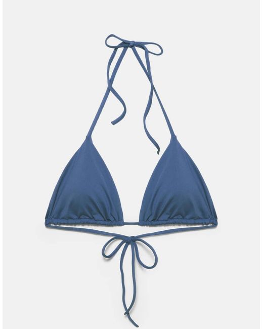 Top Bikini A Triangolo di Pull&Bear in Blue