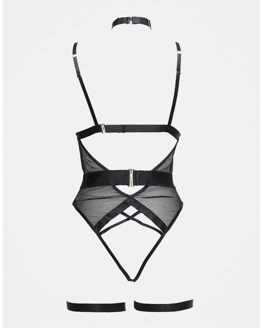 Ann Summers Black Shadow Crotchless Bodysuit