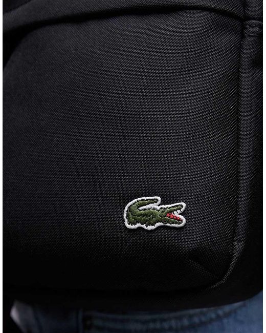 Lacoste Black Crossbody Reporter Bag for men