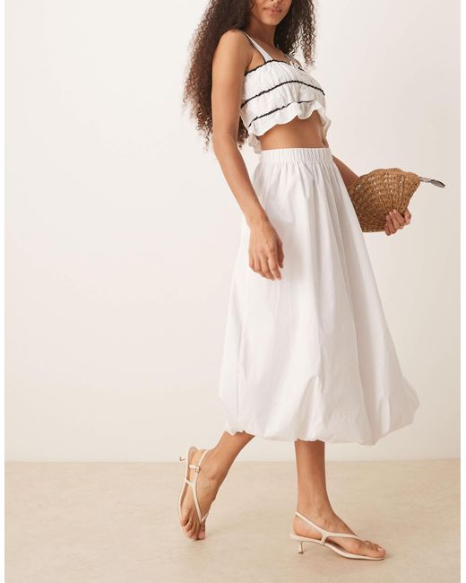 Jdy Natural Bubble Hem Midi Skirt
