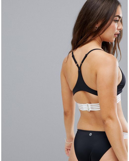 roxy fitness athletic tri bikini top