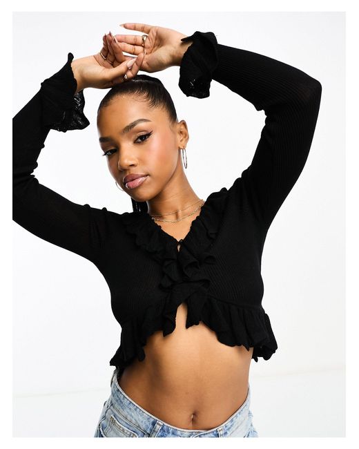 Cardigan ruffle shop