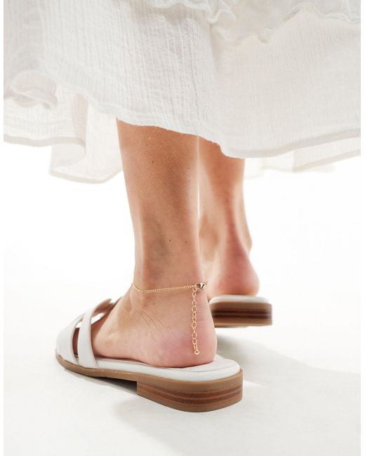 Yours White Slip On Sandals