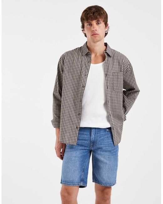 Blend Blue Denim Slim Fit Shorts for men
