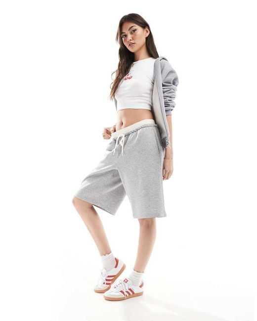 Monki White Jersey Jorts With Elastic Waistband