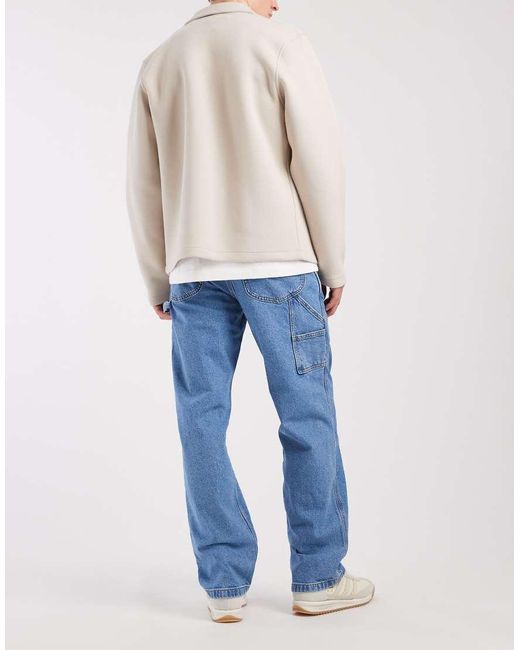 Lee Jeans Blue Workwear Carpenter Wide Leg Jeans for men