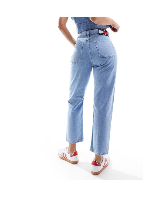 Harper - jean droit taille haute - délavage moyen Tommy Hilfiger en coloris Blue