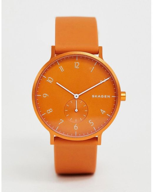 Reloj de silicona en naranja SKW6511 Aaren Skagen de color Orange