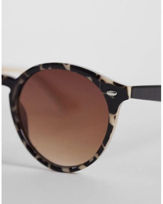 ASOS Natural Round Sunglasses