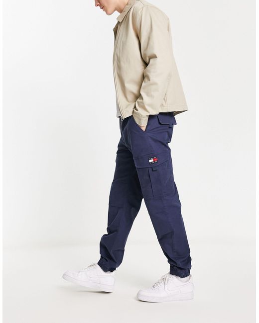 Tommy Hilfiger Ethan Washed Cargo Trousers in Blue for Men | Lyst Australia