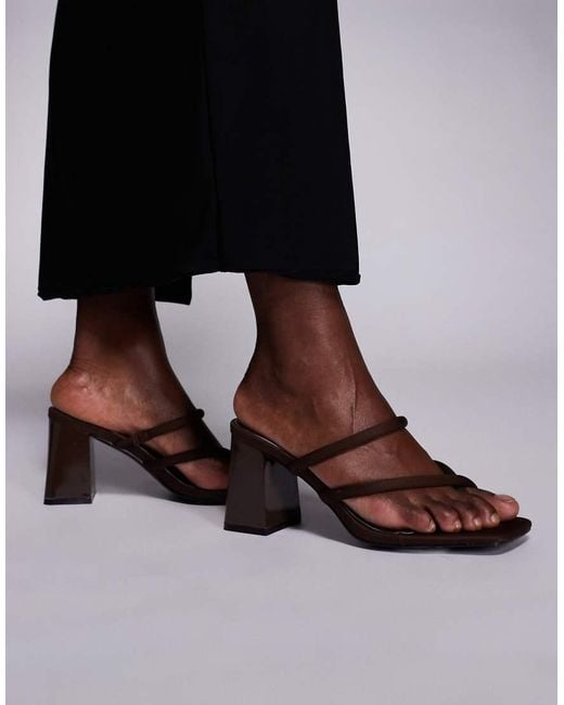 SIMMI Brown Simmi London Ellie Heeled Mule Sandals