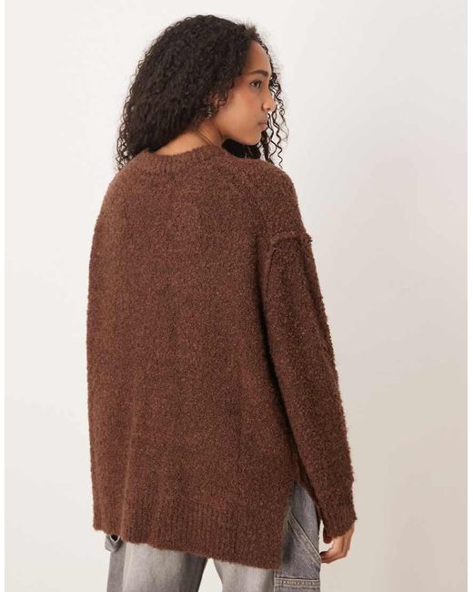 Glamorous Brown Round Neck Jumper
