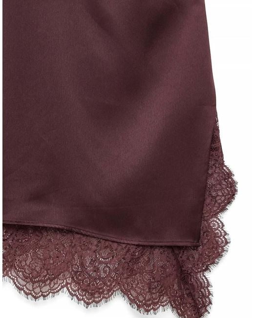NA-KD Purple Slit Detail Lace Singlet