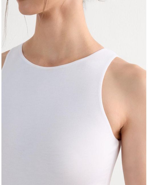 Intimissimi White Fresh Bamboo Bodysuit With Wide Straps
