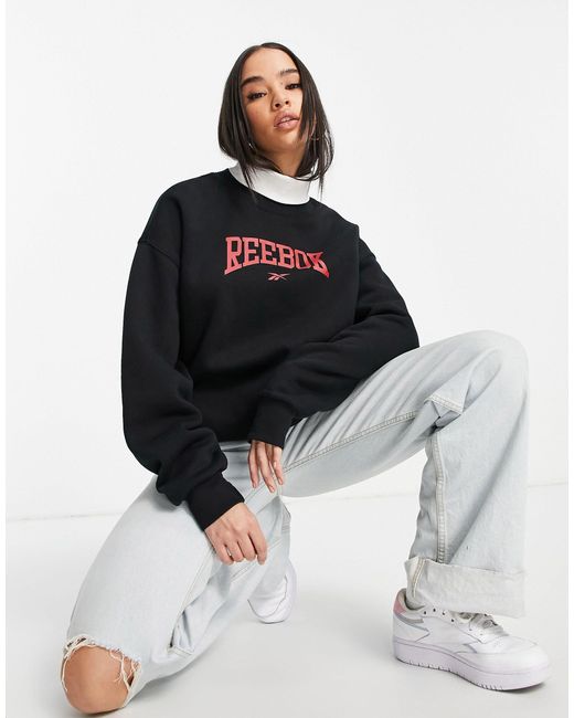 Reebok Oversized Vintage Sweatshirt in Blue | Lyst