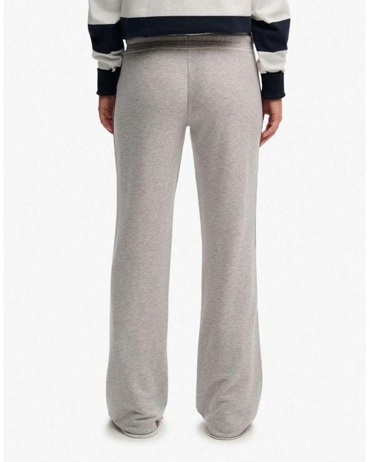 Superdry White Athletic Essentials Stripe Flare Joggers