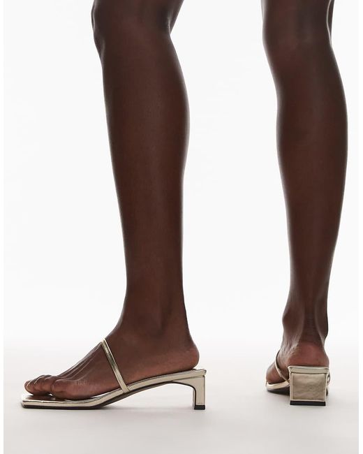 TOPSHOP Brown Ivy Mid Heeled Sandals