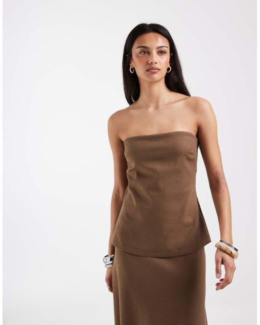 BRONZE SNAKE Brown Riley Off Shoulder Maxi Dress