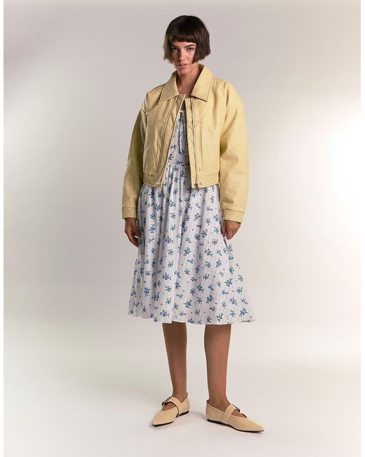 Glamorous Yellow Zip Up Coller Jacket