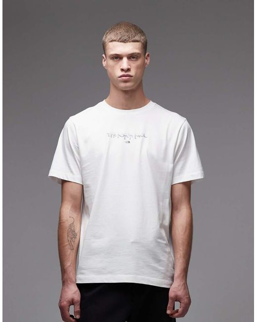 The North Face White Liquid Logo Backprint T-Shirt for men