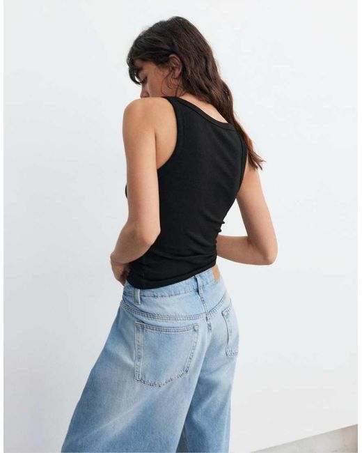 Pull&Bear Black Basic Tank Top