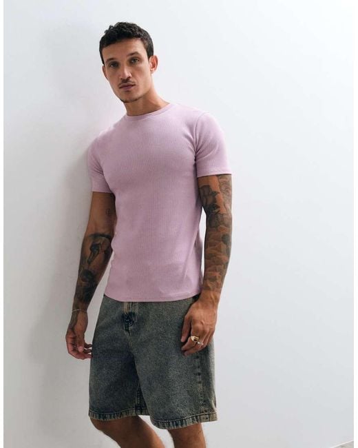 ASOS Purple Muscle Fit T-shirt for men
