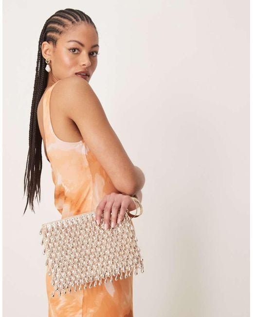 ASOS Brown Zip Top Clutch Bag