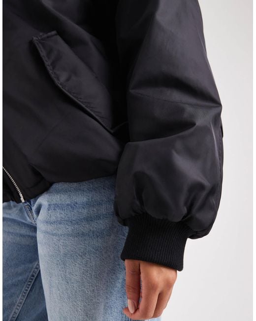 ASOS Black Oversized Bomber Jacket