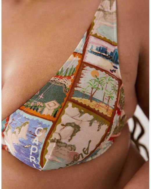 ASOS Natural Asos Design Curve Posey Underwired Bikini Top