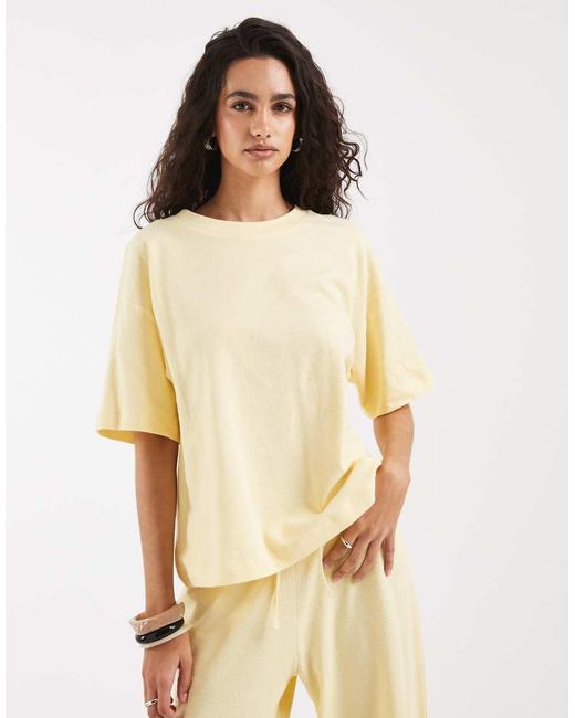 ASOS Natural Textured Oversized T-shirt Co-ord