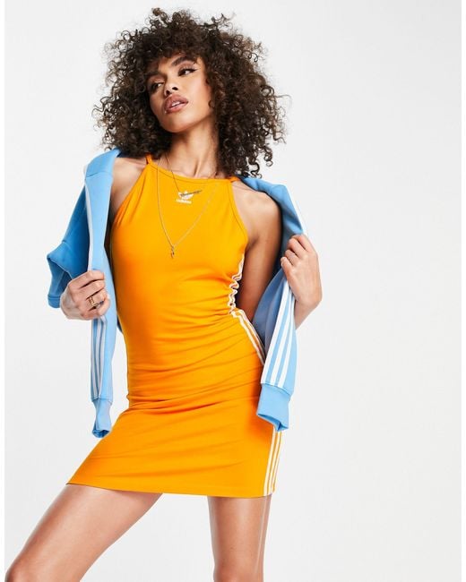 Vestido ajustado con 3 rayas adicolour de adidas Originals de color Naranja  | Lyst