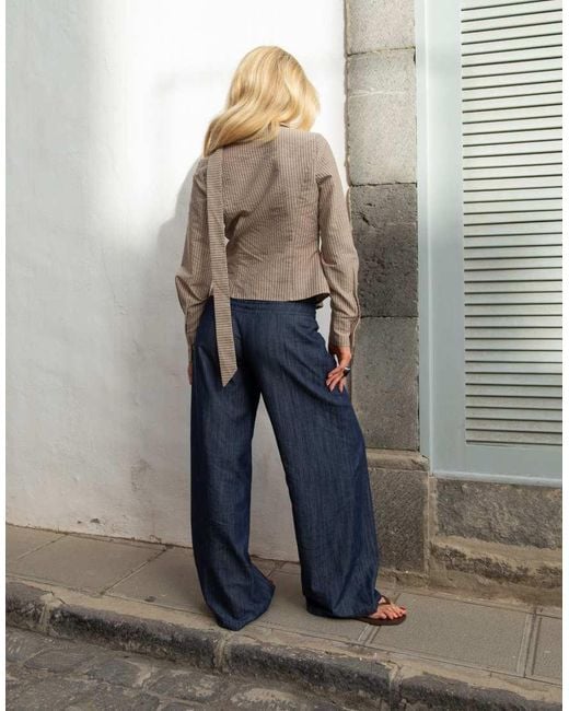 Daisy Street Natural X Emma Jean Fitted Shirt With Matching Scarf