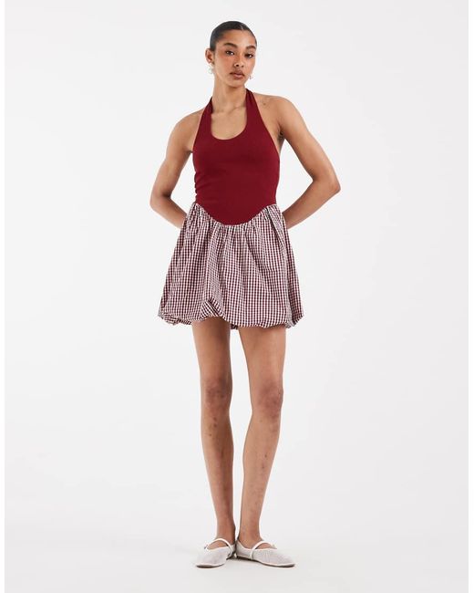 ASOS Red Bubble Hem Mini Dress