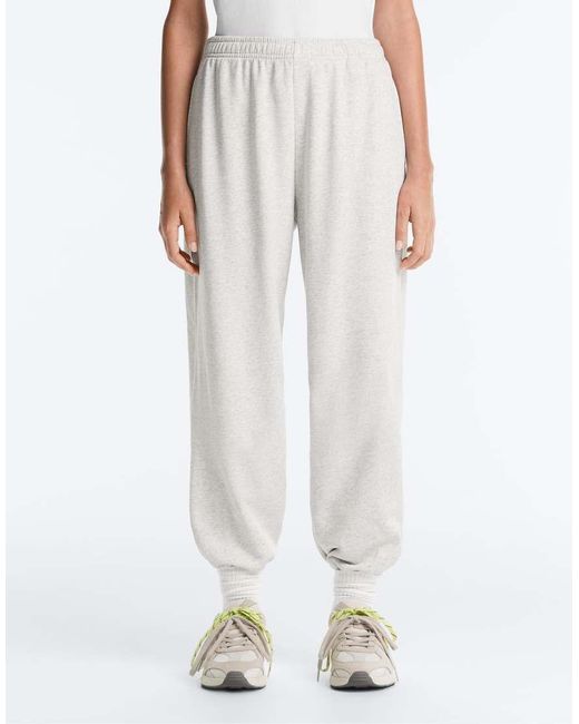 Oysho White Cotton jogger Trousers