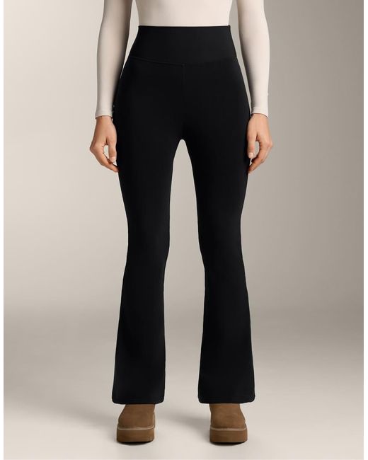 Oysho Black Flare Extra Warm Seamless Super High Rise Trousers