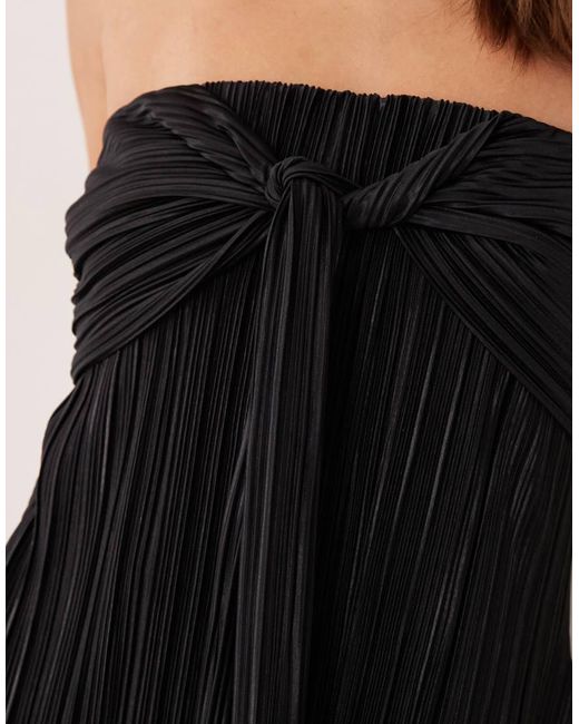 ASOS Black Plisse Twist Bust Bandeau Top