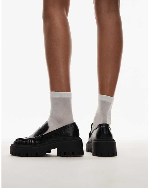 Mocasines Negros Con Suela Gruesa Cecil De TOPSHOP de color Brown