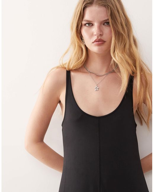 Monki Black Strappy Floaty Maxi Dress