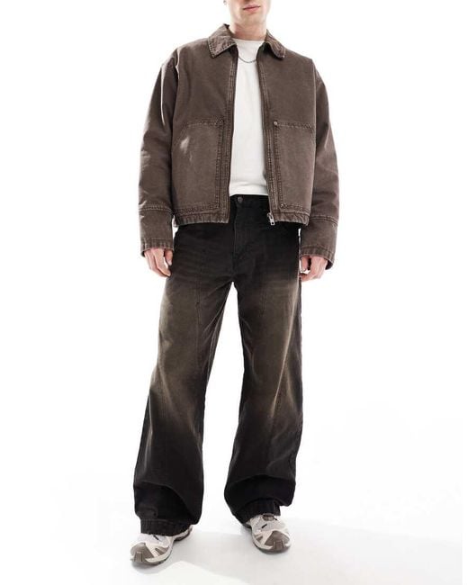 Pull&Bear Black Skater Fit Jeans for men