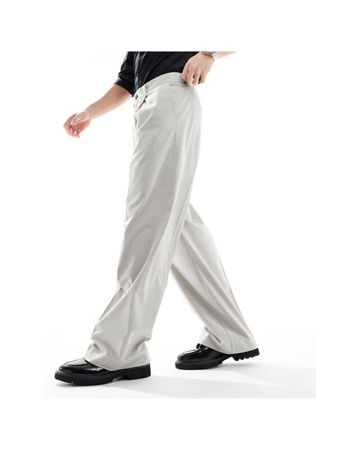 Weekday Gray Uno Loose Fit Tailored Pants for men