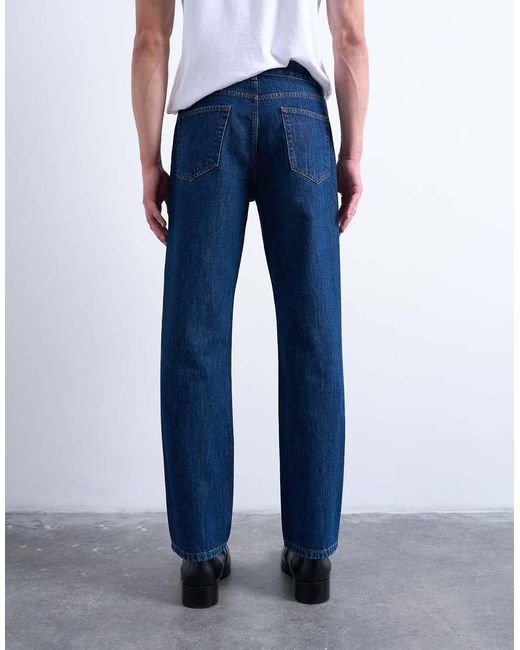 Topman Blue Rigid Straight Jean for men