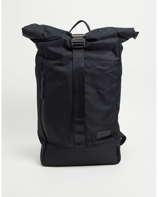 Consigned Consigned – Rucksack mit Clipverschluss und Roll-Umschlag in Black für Herren