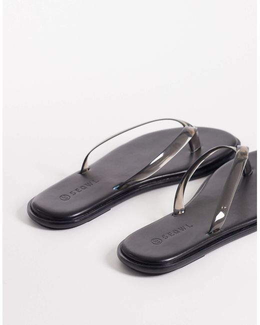 SEQWL Blue Jelly Flip Flops