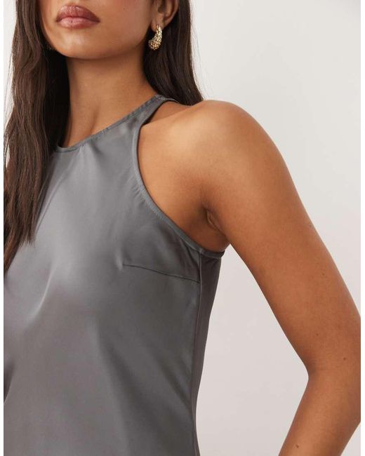 Vila Multicolor Racer Satin Midi Dress