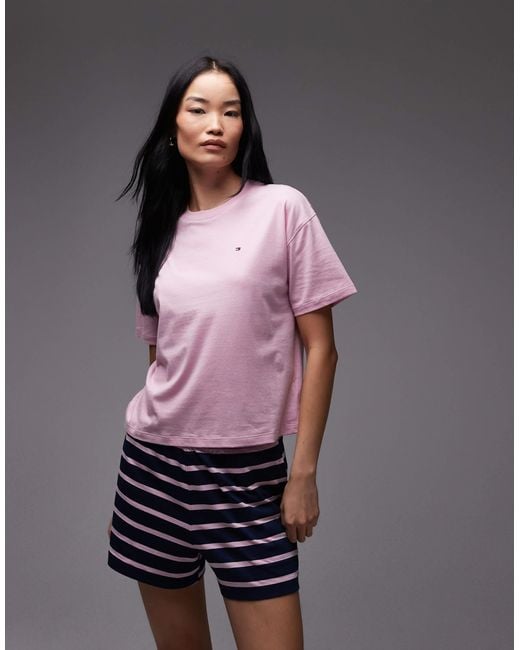 Tommy Hilfiger Purple Essentials Pyjama Set