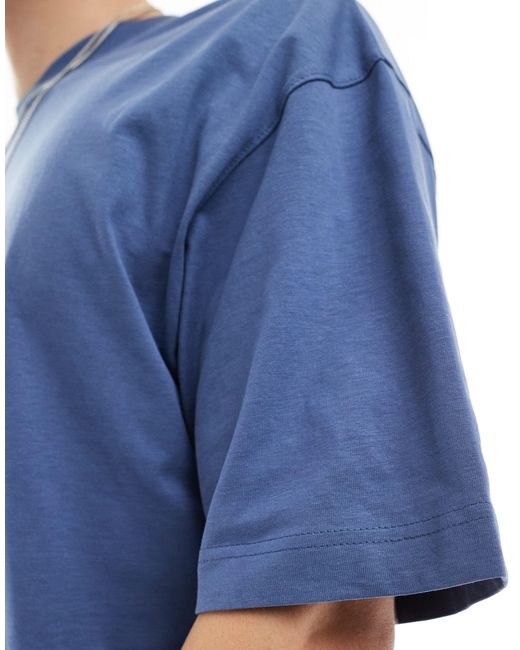 Bershka – oversize-t-shirt in Blue für Herren