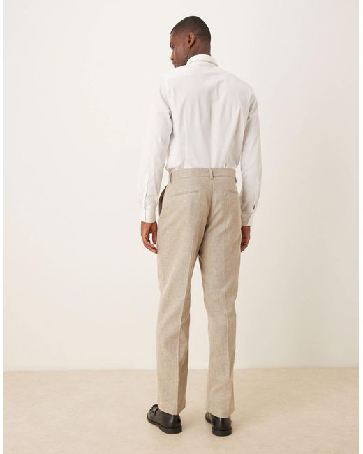 ASOS – anzughose aus baumwoll-leinen in Natural für Herren