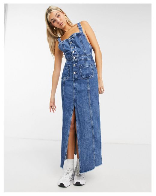 button down jean dress