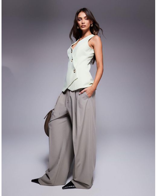 River Island Gray – asymmetrisch geschnittene weste