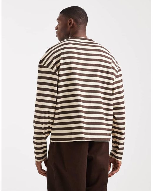 Redefined Rebel Multicolor Boxy Striped Sweatshirt for men